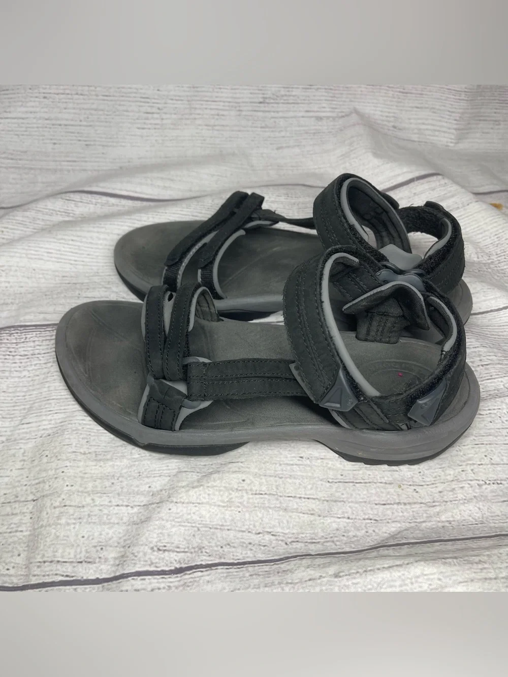 TEVA Terra Fi Lite Women's 8 Black Leather Sandals